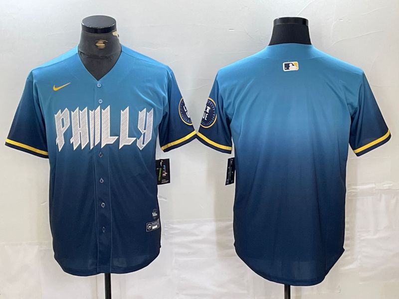 Men Philadelphia Phillies Blank Blue City Edition Nike 2024 MLB Jersey